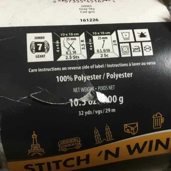 Bernat Yarnspirations big blanket Jumbo yarn 32 yards grays - Picture 5 of 7